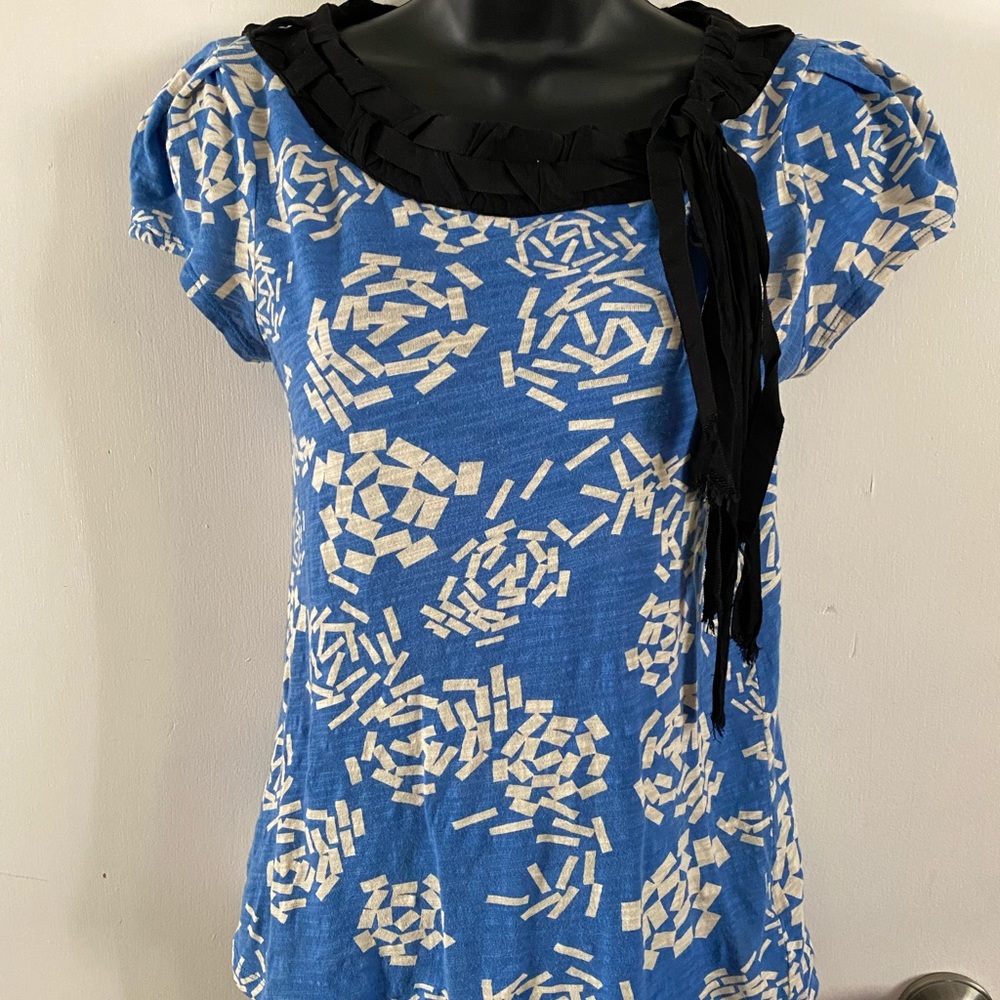 Anthropologie Cotton Top w/ Ribbon Detail